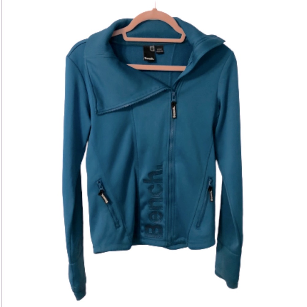 Bench Funnel Neck Asymmetrical Zip Teal Jacket